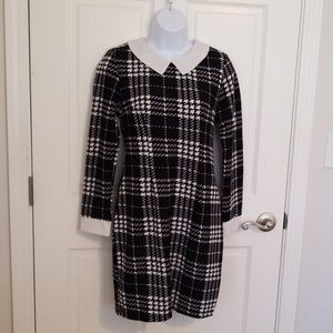 Yizoo Black & White Long Sleeve Dress